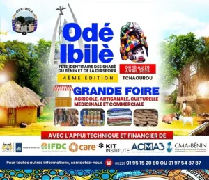 Du 16 au 20 avril 2025, la commune de Tchaourou a accueilli la 4ᵉ édition de la fête identitaire Odé Ibilè, un événement majeur qui réunit les Shabè du Bénin et de la diaspora autour de leur patrimoine culturel.